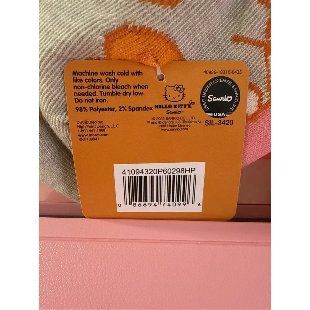 Hello Kitty Socks No Show Women’s Orange Fall Pumpkin Spice 2025 Sanrio 5 Pairs